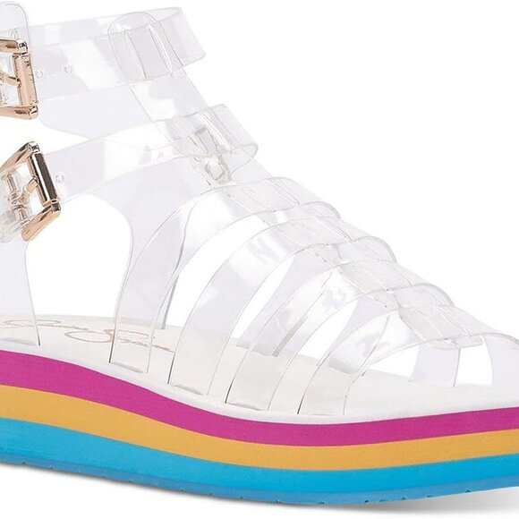 NEW JESSICA SIMPSON Bimala Platform Sandals Clear/pink 252 1M1 - Picture 5 of 10